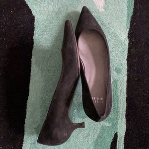 Black suede kitten heels